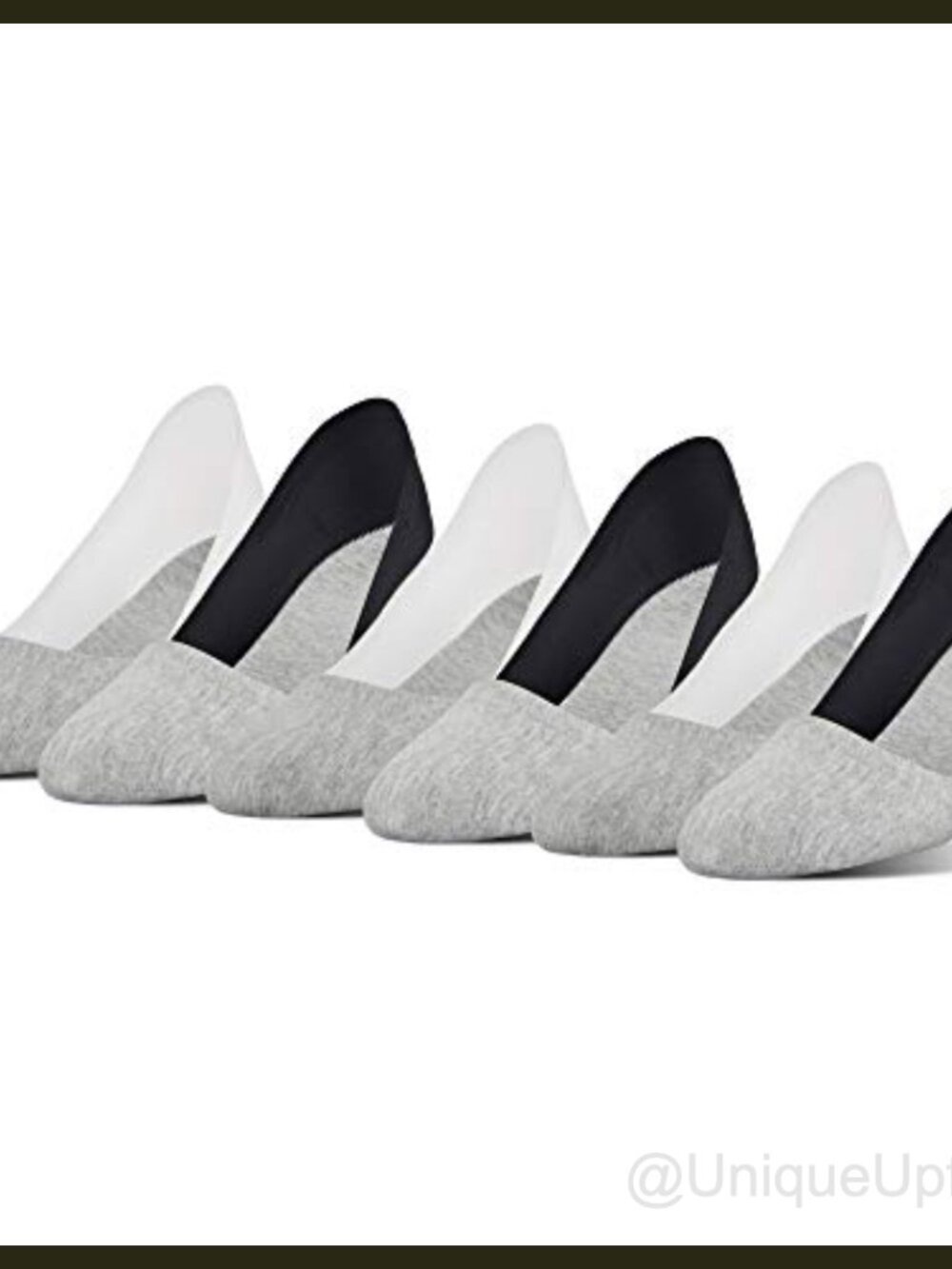 No Show Liner Socks 6 Pairs Smooth Edge Gel Heel Grip Low Cut